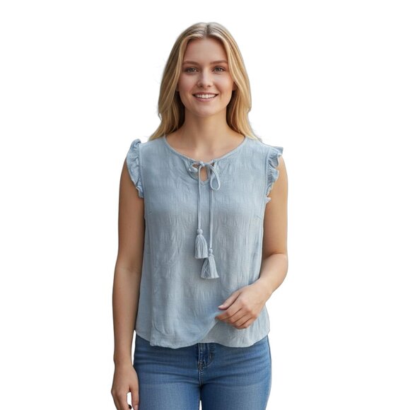 Lucky Brand Tassel Tie Blouse - Picture 6 of 6